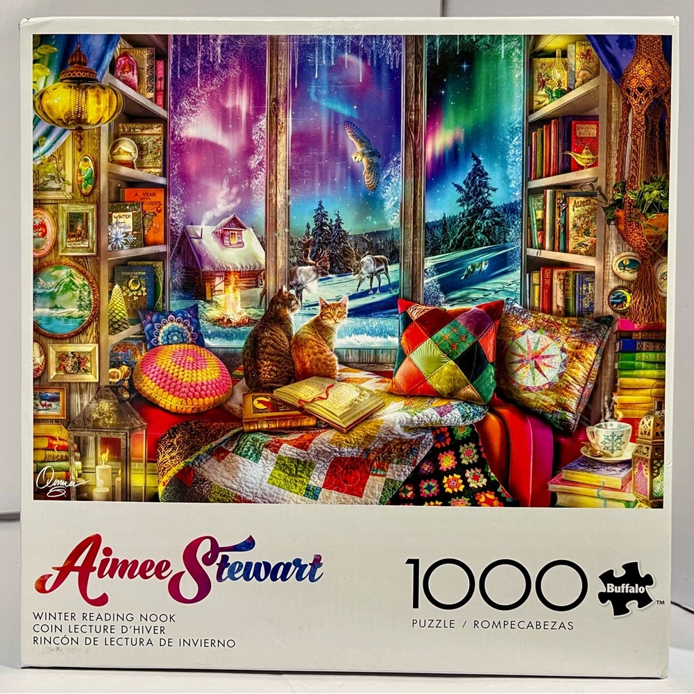Aimee Stewart Winter Reading Nook 1000 Piece Puzzle Buffalo Games NEW & SEALED